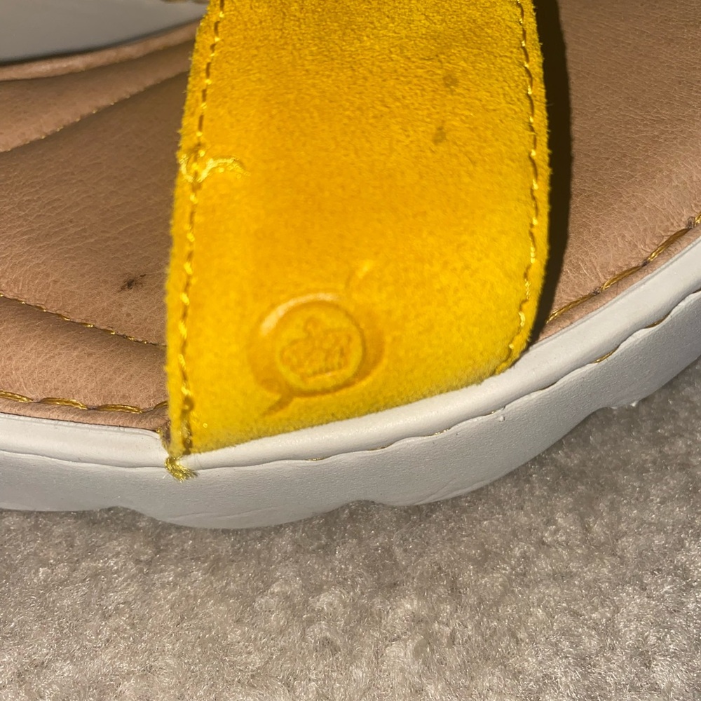 BORN Women's Patriotic Suede Slingback Sandal Yellow - Picture 10 of 12